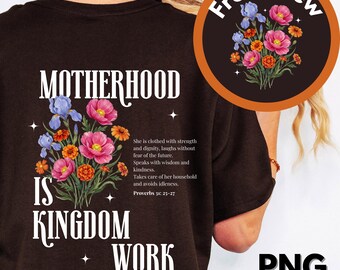 Maternité Kingdom Work PNG, Christian Mom Design (téléchargement numérique)