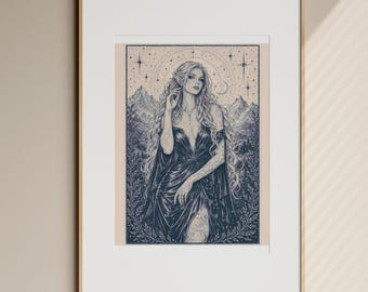 Amren and Morrigan ACOTAR Prints Set of 2 - Night Court Wall Art A4 US Letter Digital Download SJM Bookish Decor DarkAcademia Goddess Poster