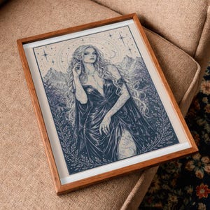 Amren and Morrigan ACOTAR Prints Set of 2 - Night Court Wall Art A4 US Letter Digital Download SJM Bookish Decor DarkAcademia Goddess Poster image 3