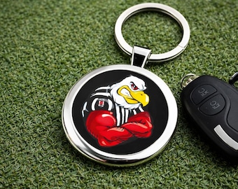 Llavero redondo de acero inoxidable del equipo de fútbol Besiktas