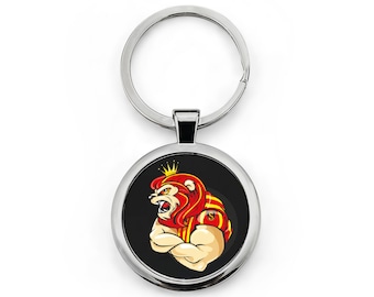 Llavero Galatasaray / Accesorio de fútbol redondo de acero inoxidable