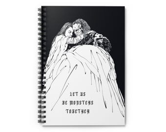 Cuaderno de espiral de Frankenstein / Diario de pareja gótica