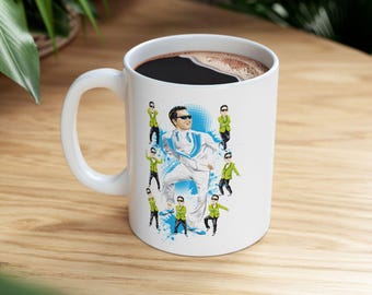 Taza de cerámica Kpop Gangnam Style / Taza con personaje divertido de estrella del pop