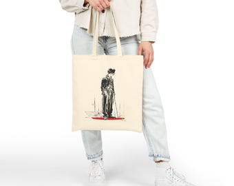 Bolso de Charlie Chaplin / Bolso de lona vintage de cine mudo