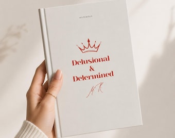 US Delusional & Determined Personalised Notebook A5 | Custom Initials | Aesthetic Notebook | Entrepreneur Gift | Motivational Journal