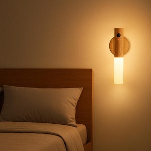 LED Wooden Magnetic Motion Sensor Night Light