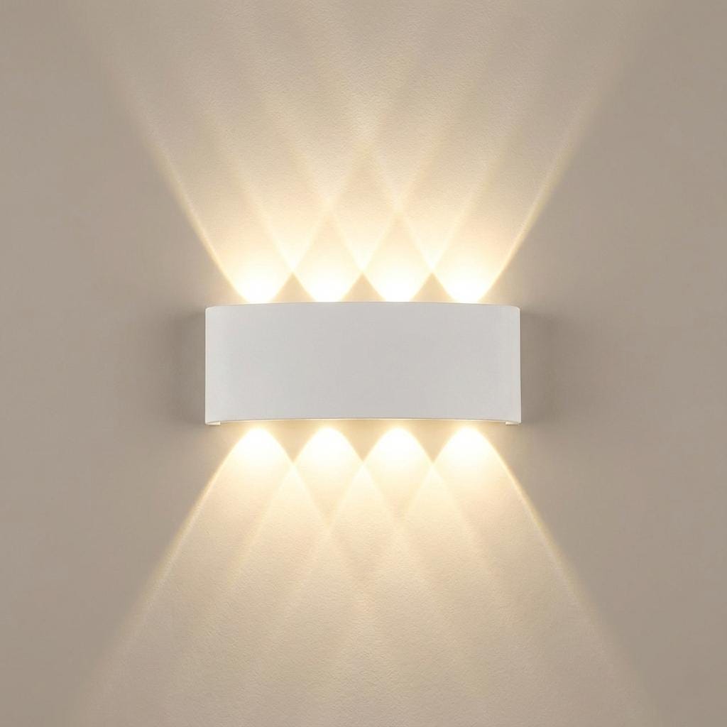 Modern Black Wall Sconce - Up/Down Light For Bedroom Living Room Indoor