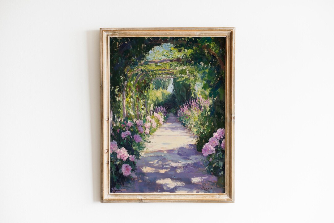 Romantic Cottagecore Garden Pathway - Printable Floral Wall Art ...