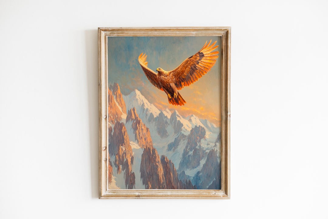 Majestic Golden Eagle in Flight - Dramatic Wildlife Art, Realistic ...