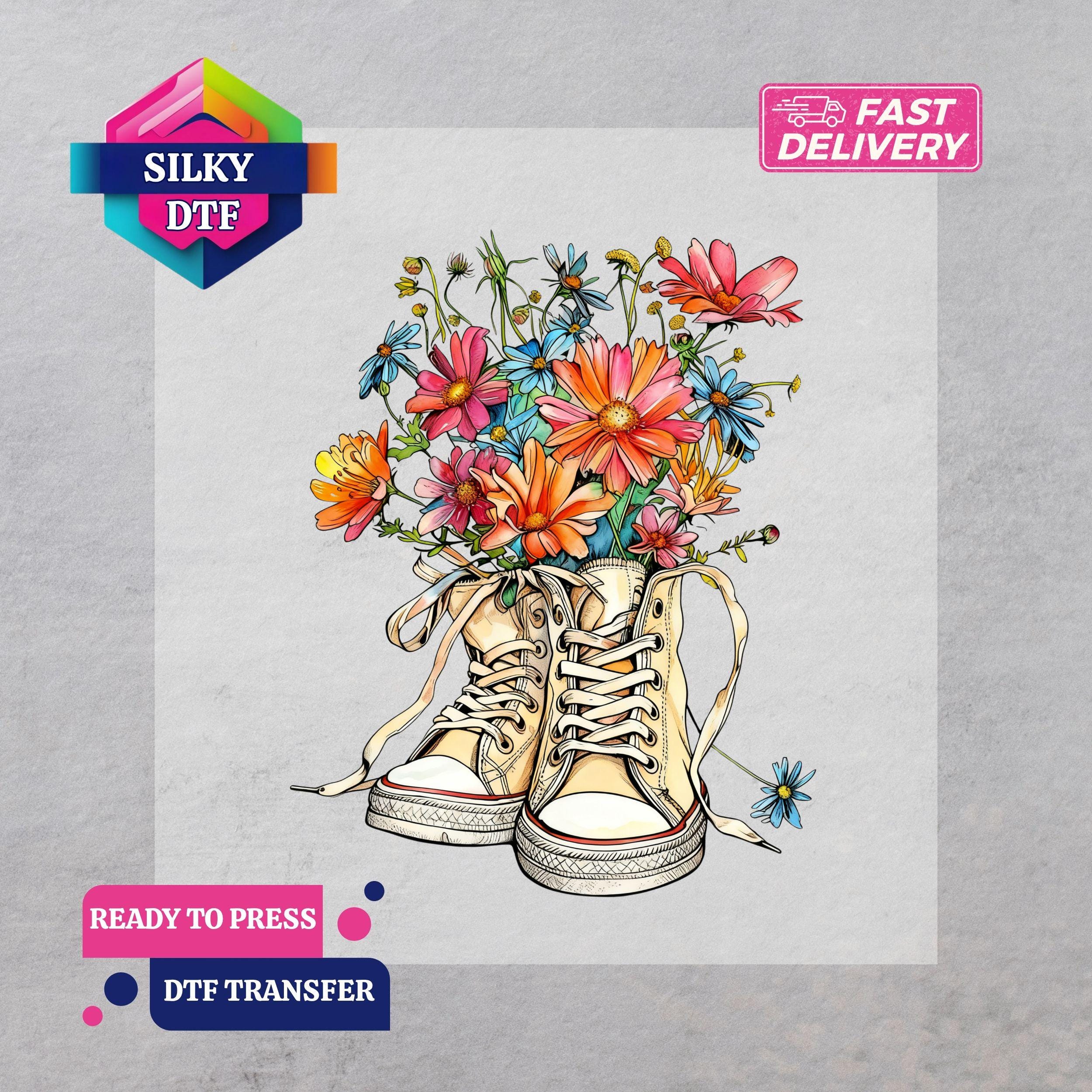 Spring Vibes DTF Transfer, Boho Floral Iron-on, Ready for Press ...