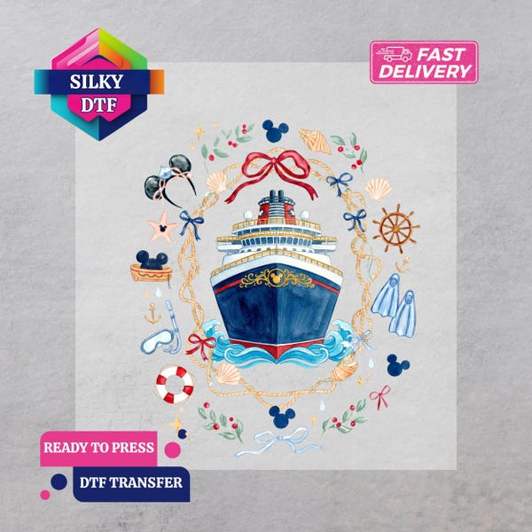Disney Cruise DTF Transfer, Mickey Pirate Iron-On Decal, Disney Cruising Print