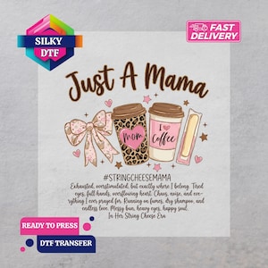 String Cheese Mama Dtf Transfer, Funny Mom Iron-On Decal, Ready for Press, Motherhood Print