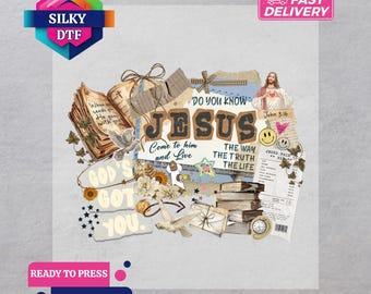 Jesus DTF Transfer, The Way The Truth The Life Iron-On, Ready to Press, Religious Print