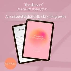 Woman in Progress Digital Diary | Daily Planner, Journal & Habit Tracker | Printable Self-Growth Journal