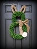 Spring Wreath.  Easter Wreath. Faux Boxwood Bunny Wreath.  Extremely Lush and Full. 