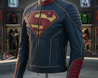 Superman Leather Biker Jacket | DC Comics Cosplay Moto Jacket