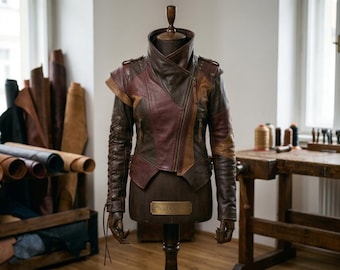 Custom Multi-Tone Patchwork Genuine Leather Jacket | Handmade Slim Fit Biker Style