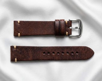 Cowhide Leather Watch Strap | Quick Release Band | Handmade Watch Straps