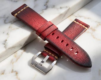Genuine Cow Leather Watch Strap | Vintage Style Wristband Replacement