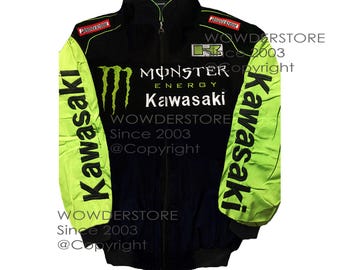 Kawasakl Pit Crew Racing Jacket Motorcycle MotoGP Motorbike Motorsport Autosport Vintage Apparel Gear Top Jackets Coat Coats Size M L XL XXL
