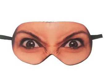 Femme en colère yeux visage masque de sommeil bandeau pour dormir sommeil bandeau nuit voyage bloc de lumière sain accessoire ensemble idée cadeau lui présenter