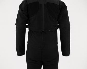 Combinaison de vol tactique noire | Combinaison cosplay science-fiction