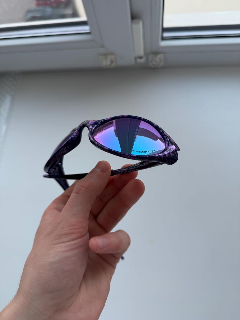 Gafas de sol Oakley x Brain Dead Eye Jacket con lentes polarizadas Prizm Purple: gafas de sol envolventes y aerodinámicas Y2K imagen 4