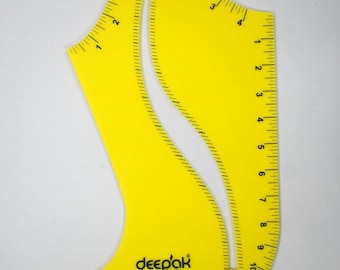 Tailor's multi purpose Pattern maker and Arm hole curve scale combo (2pcs) hard plastic