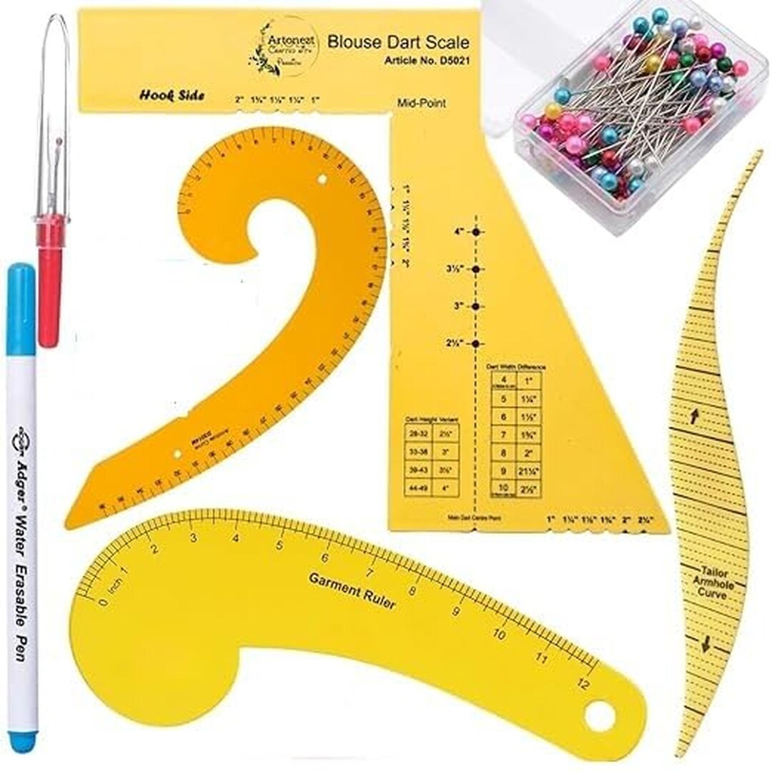 Tailor Pattern Scale 7 Pcs Tailoring Ruler Set | Sewing Pattern Making Tools for Designers ...