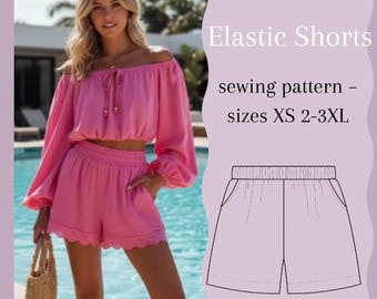 Gezellige elastische shorts PDF-naaipatroon - Dames XS-3XL, A4 Letter A0 Afdrukbaar