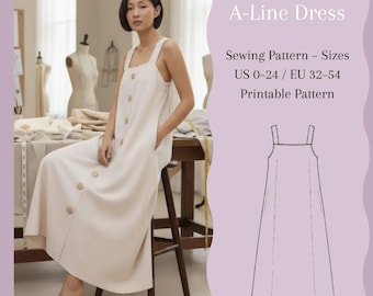 A-lijn jurk met elastische rug - Beginnersvriendelijk PDF-naaipatroon