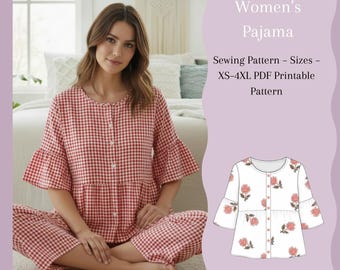 Naaipatroon voor een Soft Lounge Blouse – Printbaar PDF-bestand, maten XS–4XL