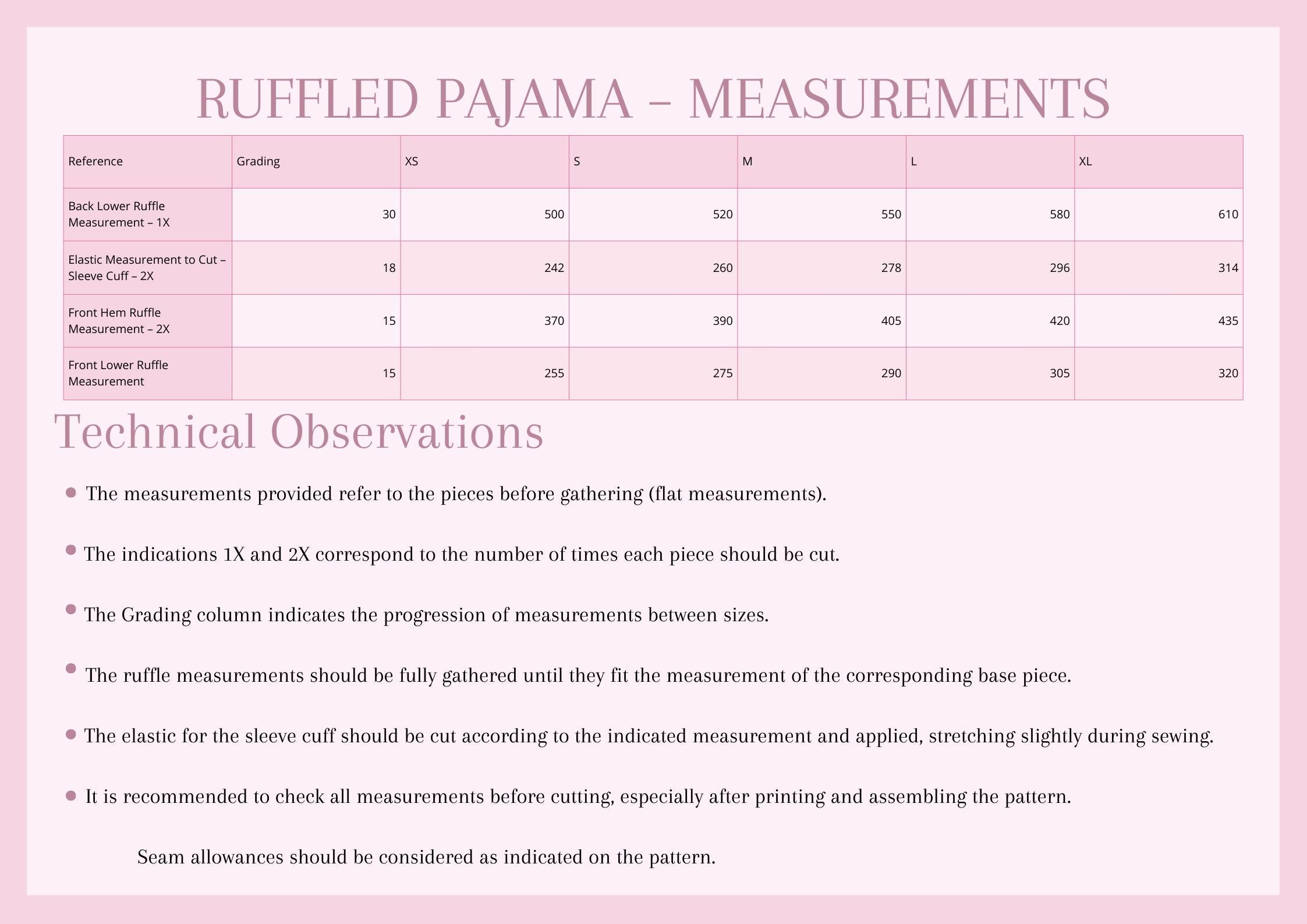 Women’s Pajama Sewing Pattern PDF | Long Sleeve Pajama Set With Ruffles ...