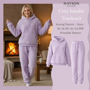 Naaipatroon voor een trainingspakset met comfortabele hoodie | Hoodie + joggingbroek | Maten 00–20 (EU 30–52) | PDF-naaipatroon