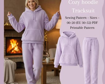 Naaipatroon voor een trainingspakset met comfortabele hoodie | Hoodie + joggingbroek | Maten 00–20 (EU 30–52) | PDF-naaipatroon