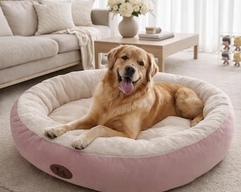 Rond zacht bed voor huisdieren | Knus huisdierbed voor honden en katten | Wasbaar slaapnest