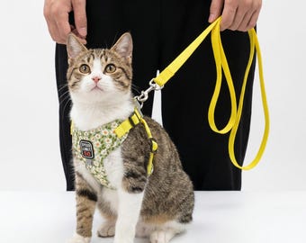 Floral Dog Harness and Leash Set | Adjustable Nylon Pet Vest
