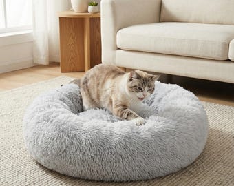 Calming Donut Pet Bed | Plush Round Dog & Cat Bed