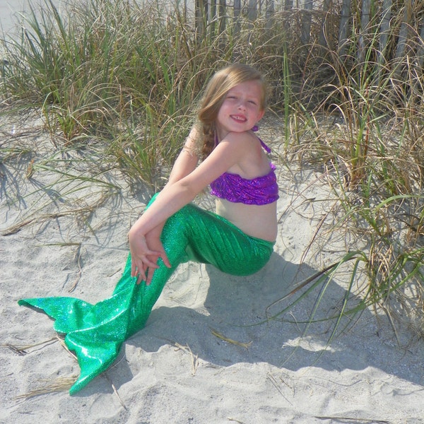 Custom Boutique Mystical Magical Mermaid Tail and Matching Bikini Top