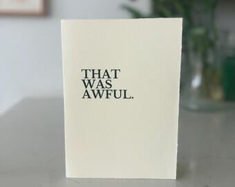 Honest Sympathy Card, Acknowledgment for Difficult Times, Grief, Divorce, Heartbreak
