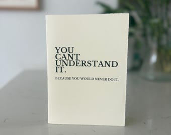 Honest Sympathy Card, Grief Support, Difficult Times, Hand-Torn Edges (5" x 7")
