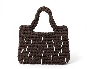 Handmade Beaded Pearl Handle Bag, Elegant Clutch