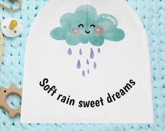 Pastel Baby Beanie, Smiling Cloud Knit Newborn Hat,Baby Gift