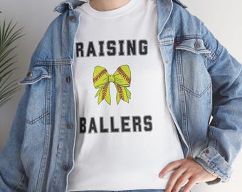 Baseball Mom Shirt, Raising Ballers, Game Day Tee, Softball Mama Apparel