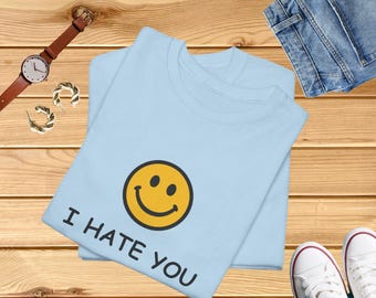 I Hate You Smiley Face T-Shirt, Cute Bipolar T Shirt for Men Women, Harry Styles Fan Gift, SNL Humor Graphic Tee, Ironic Mental Health Shirt
