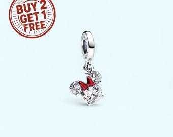 Dije de silueta de Minnie Mouse de Disney para collar y pulsera, dorado y plateado, regalo de Navidad para ella, hecho a mano, colgante de viaje, joyería para mujer.