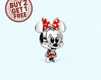 Colgante de Minnie Mouse de Disney para collar y pulsera, oro o plata, regalo de Navidad para ella, hecho a mano, colgante de viaje, joyería para mujer