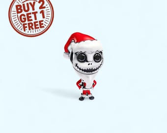 Disney Nightmare Jack Skellington Charm for Necklace & Bracelet, Gold or Silver, Christmas Gift Her, Handmade, Travel Pendant, Jewelry Women