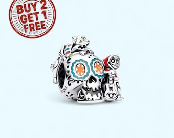 Dije de calavera de Coco de Disney Pixar para collar y pulsera, dorado o plateado, regalo de Navidad para ella, hecho a mano, colgante de viaje, joyería para mujer