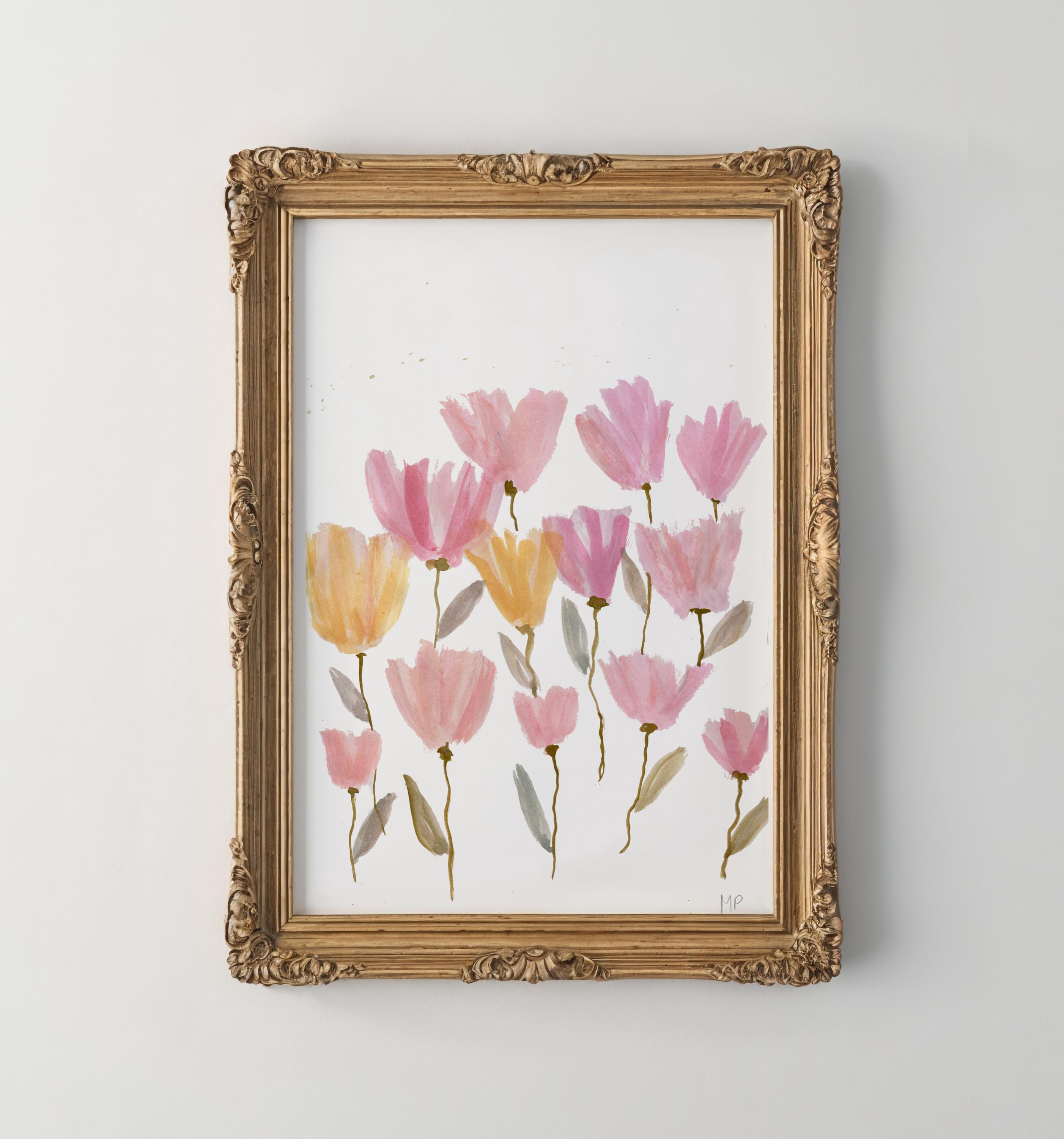 Pink Wildflower Art Print - Botanical Wall Decor - Meadows & Gardens ...